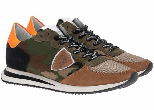 Philippe Model camouflage trpx sneakers with fluo detail green