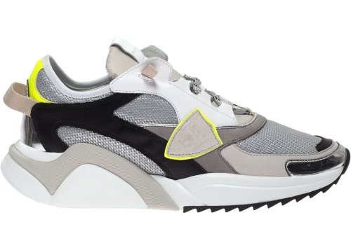 Philippe Model eze l metal sneakers in gray with fluo detail grey