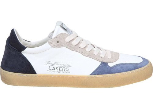 Philippe Model lakers sneakers in white with blue details white