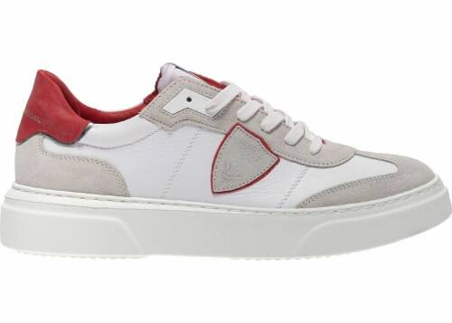 Philippe Model temple s mixage pop sneakers in blanc rouge white