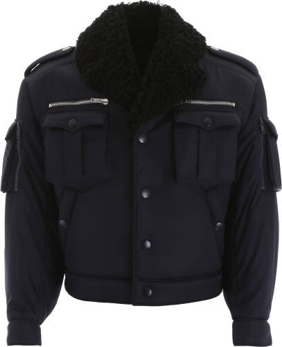 Prada bomber jacket with shearling navy