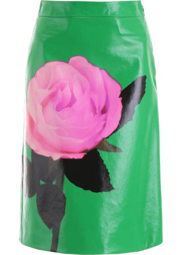 Prada printed leather skirt prato pink
