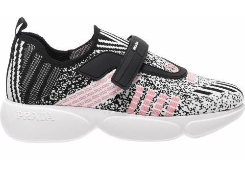 Prada white and pink sneakers with velcro pink