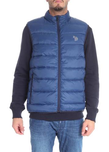 Ps By Paul Smith blue sleeveless down jacket with zip blue