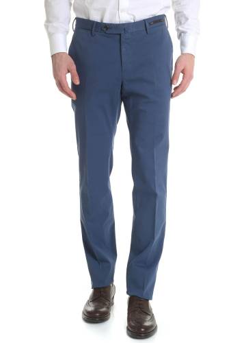 Pt01 super slim trousers in blue denim color stretch cotton blue