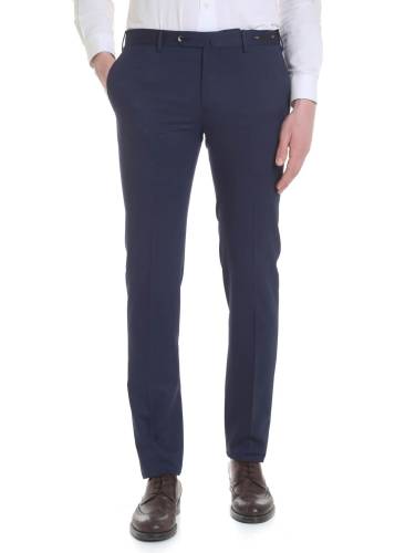 Pt01 trousers in wool and cotton blend blue