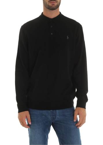 Ralph Lauren black polo shirt with logo embroidery black