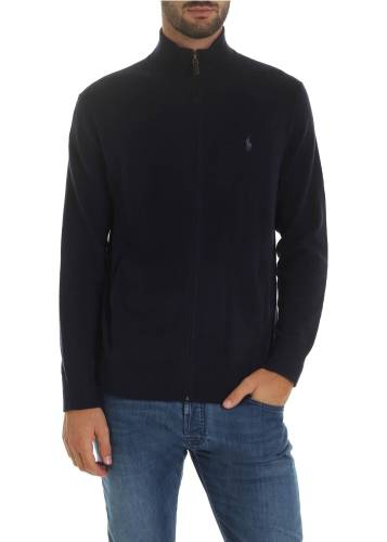 Ralph Lauren blue cardigan with logo embroidery blue