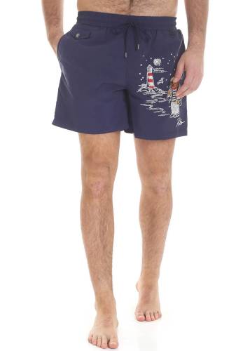 Ralph Lauren blue embroidered swim shorts blue