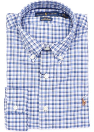 Ralph Lauren cotton shirt light blue/white