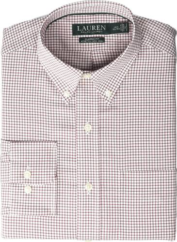 Ralph Lauren non-iron stretch twill dress shirt white/burgundy