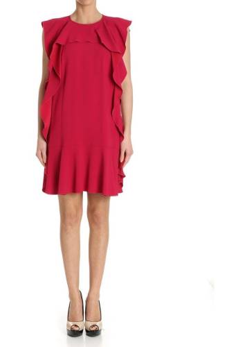 Red Valentino fuchsia ruffle dress fuchsia