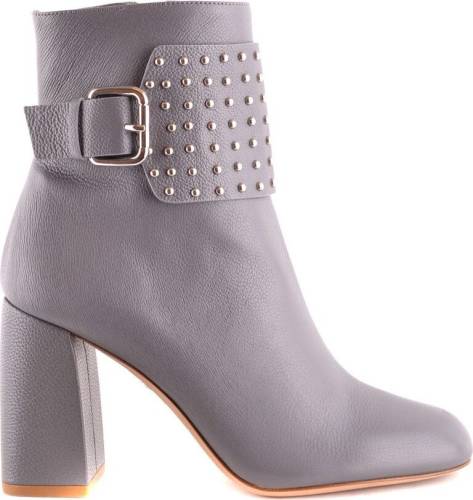 Red Valentino leather ankle boots grey