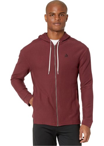 Reebok training essentials twill full zip hoodie lux maroon