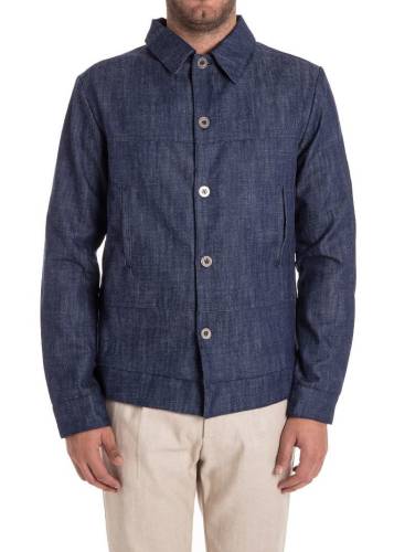 Ribbon Clothing cotton and wool jacket blue
