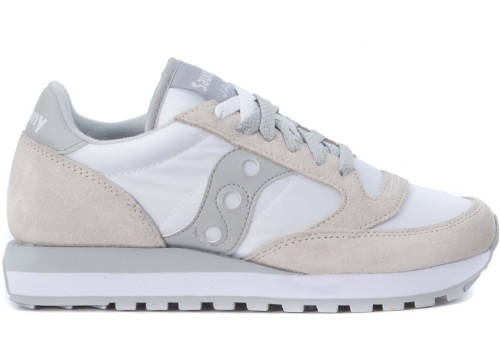 Saucony jazz sneaker in suede and white nylon white