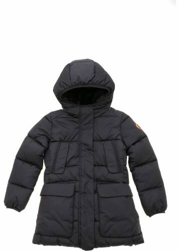 Save The Duck black down jacket featuring faux fur interior black
