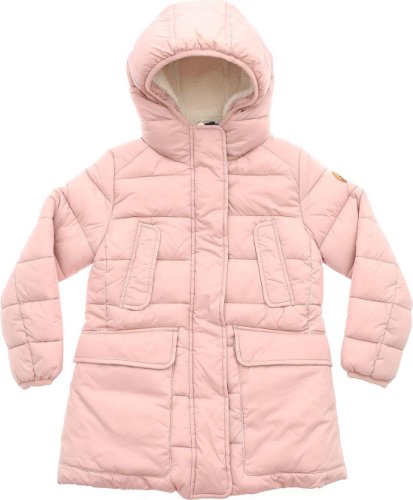 Save The Duck hooded long down jacket in pink pink