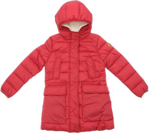 Save The Duck hooded long down jacket in red red