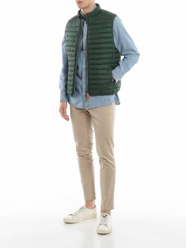 Save The Duck nylon padded vest green