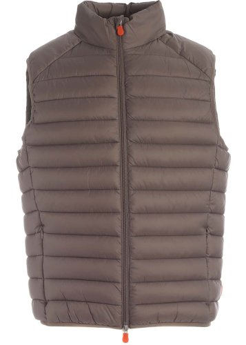 Save The Duck plumtech® padded waistcoat in dove grey color beige