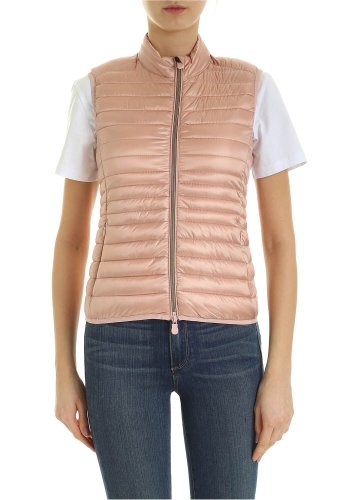 Save The Duck quilted padded waistcoat in pink pink