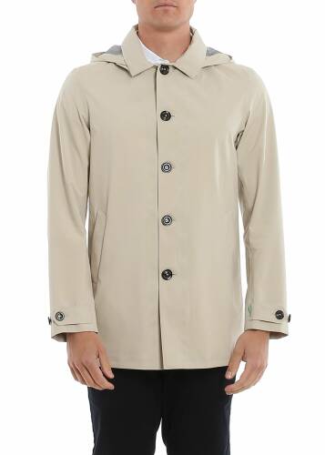 Save The Duck recycled technical fabric trench coat in beige beige