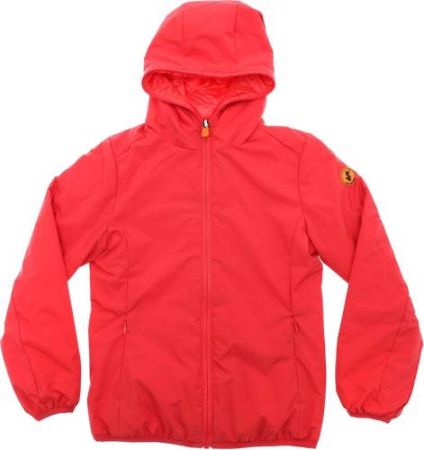 Save The Duck red maty hooded down jacket red