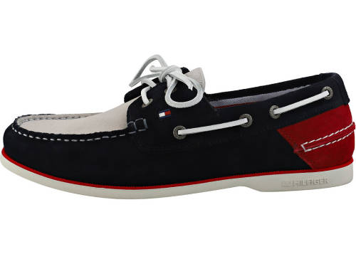 Tommy Hilfiger classic boat shoes in red white blue red