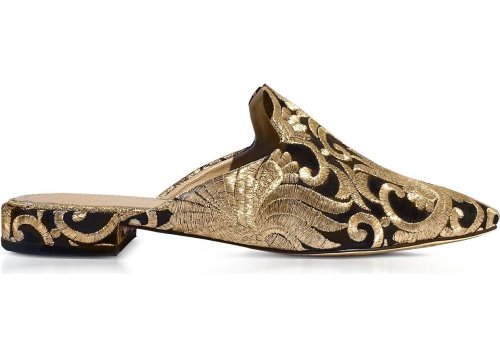 Tory Burch fabric sandals black/gold
