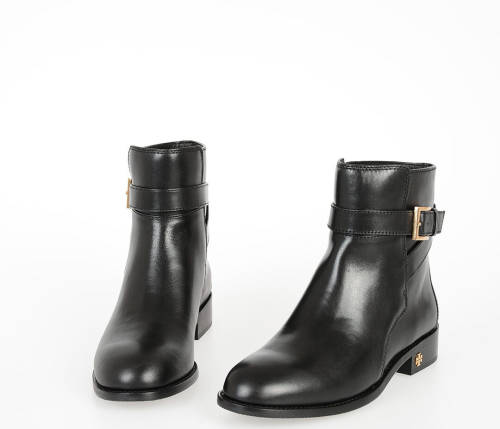Tory Burch leather brooke ankle boots black