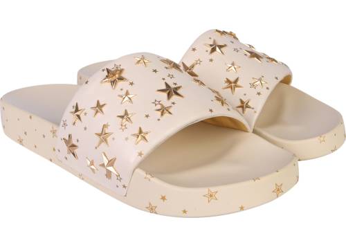 Tory Burch slide sandals with stars beige