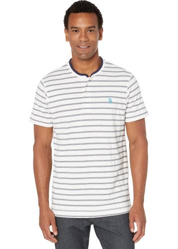 U.s. Polo Assn. short sleeve henley striped t-shirt white winter