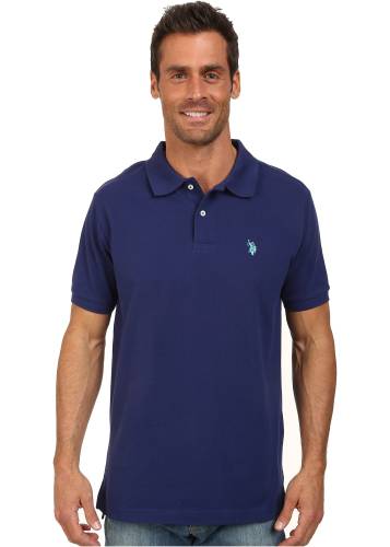U.s. Polo Assn. solid cotton pique polo with small pony dodger blue