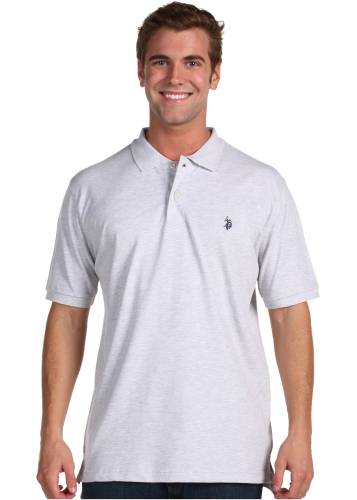 U.s. Polo Assn. solid cotton pique polo with small pony light grey heather