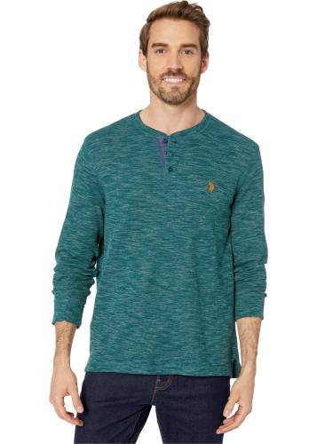 U.s. Polo Assn. space dye thermal henley ivy patch