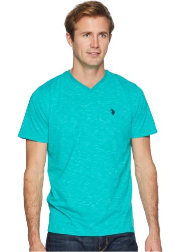 U.s. Polo Assn. space dyed v-neck t-shirt island jade