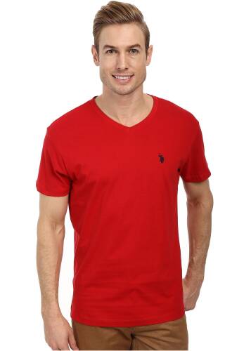 U.s. Polo Assn. v-neck short sleeve t-shirt engine red