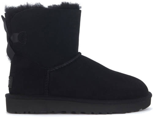 Ugg bailey mini anke boots in black suede with bow black