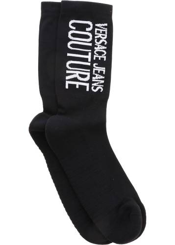 Versace Jeans Couture vertical logo socks in black black