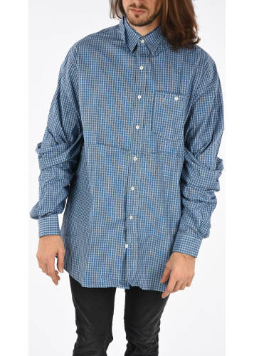 Vetements checked maxi shirt blue