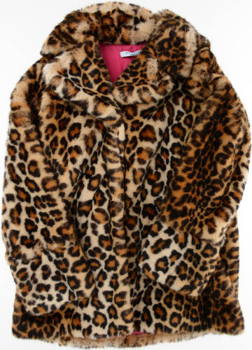 Vivetta leo printed faux fur jacket brown