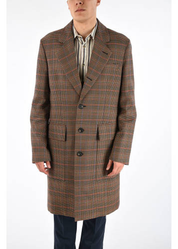 Vivienne Westwood virgin wool checked coat brown