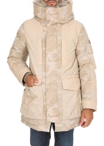 Woolrich camouflage military parka jacket beige