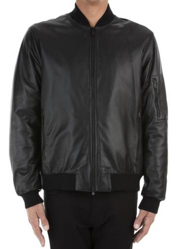 Z Zegna leather jacket black