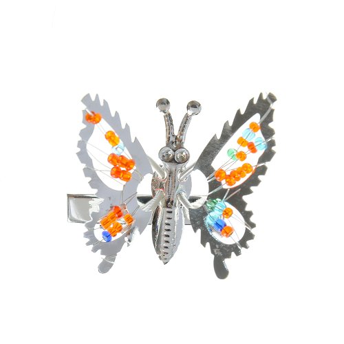 Agrafa argintie design fluture
