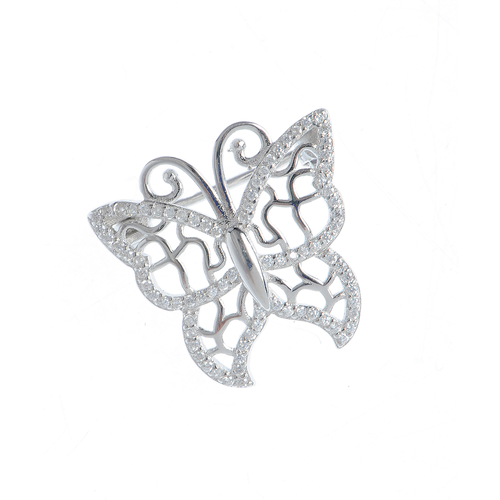 Brosa argint, model fluture