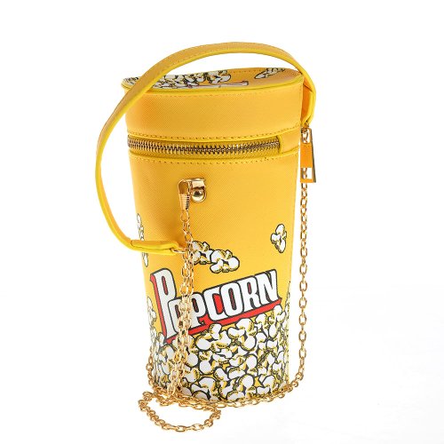 Geanta galbena cu design popcorn