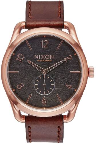 Nixon a465-1890 c45 leather rose gold brown 45mm 10atm
