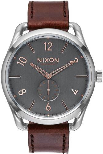 Nixon a465-2064 c45 leather gray rose gold 45mm 10atm